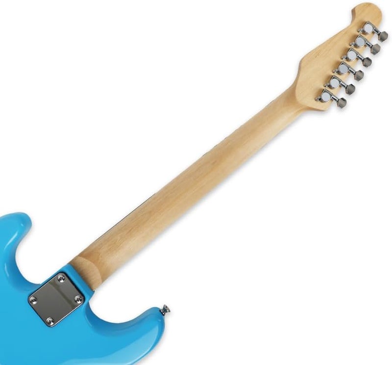 demusea electric guitar glossy blue color sss configuration single tremolo bridge 5ways toggle 1V 2T 22 frets maple neck solid phoenix body portable for beginner starter practice (YST-DOT, BLUE - Image 5